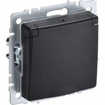 Розетка 1-местная с заземлением с защитными шторками и крышкой 16А IP44 РСбш10-3-44-БрЧ черный IEK BRITE BR-R16-16-44-K02 Розетка 1-местная с заземлением с защитными шторками и крышкой 16А IP44 РСбш10-3-44-БрЧ черный IEK BRITE BR-R16-16-44-K02