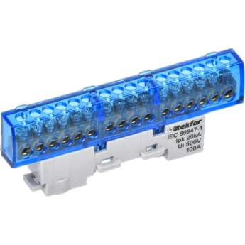 Шина нулевая N IEK TEKFOR TF-NN10-16-KL-K07 изолированная на универсальном держателе 6х9-16-С