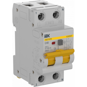 Выключатель автоматический дифференциального тока IEK KARAT KA-VD14-1-040-C-100-ACC 40А 100мА тип AC АВДТ32EM